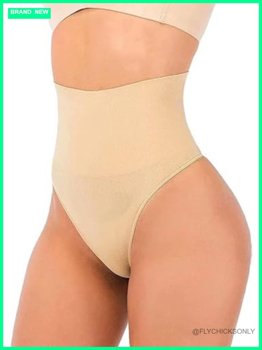 High-Waist Tummy Control Thong Shapewear - Seamless Light Control Panty